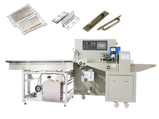 Kualitas  50HZ / 60HZ PE Film Wrapping Machine Hinge Hardware Packing Machine 3KW pabrik
