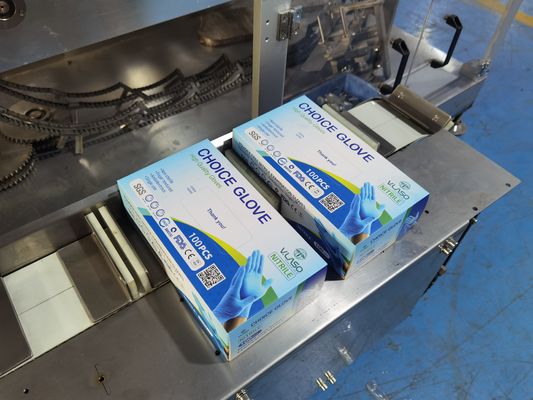 Mesin Karton Otomatis 50Hz Kotak Sarung Tangan Nitril Multifungsi