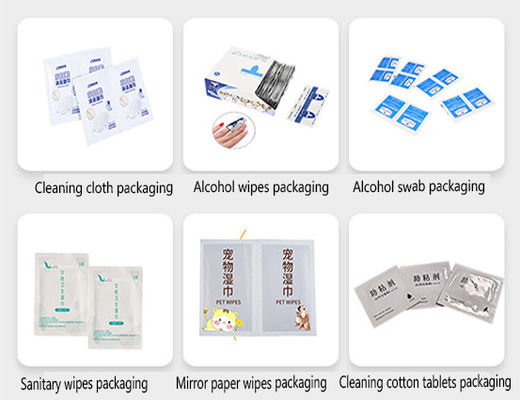 Mesin Pengemasan Alcohol Pad Berkecepatan Tinggi 6 Jalur Dengan Pemotongan Otomatis