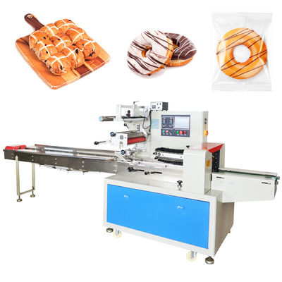 2.5KW Packer Flow Pillow Packing Machine Untuk Donut Panggang Dengan Isi Nitrogen