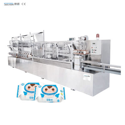 5 KW Mesin Wipes basah Baby Wet Wipe Slitting Lipat menumpuk Packing Mesin