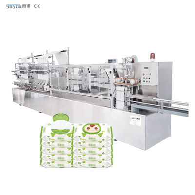 300 Cut / Min SS304 Kualitas Stainless Steel Wet Wipes Packing Machine Otomatis Untuk 30-120 PCS Pack
