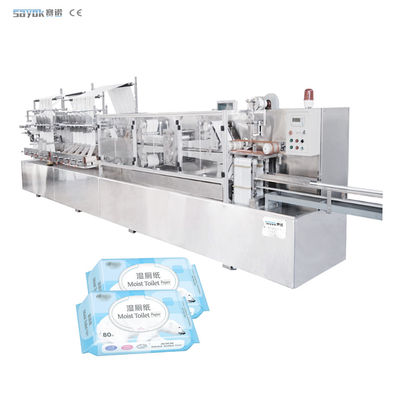 80-120pcs / Pack Wet Wiping Making Machine Jenis yang Didorong Mekanis