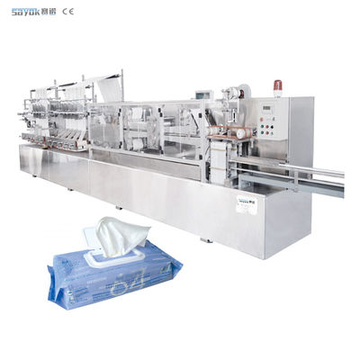 Kecepatan cepat tisu basah membuat mesin penuh otomatis tisu bayi Packing Line