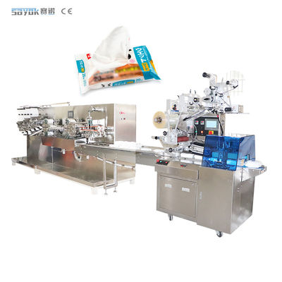 ODM 30-80 Bags / Min Wet Wipe Produksi Line Wet Tissue Membuat Mesin 3KW