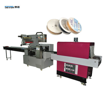 Horizontal Otomatis Shrink Wrap Tunnel Machine Untuk Angkat Tali Reel Kecepatan Tinggi