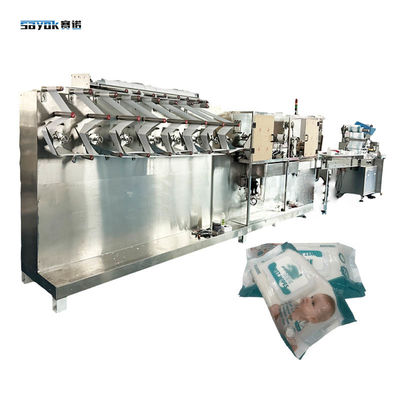 Operasi Kecepatan Tinggi 30-120 PCS Baby Wet Wipes Packing Machine Untuk Kemasan Hygienic
