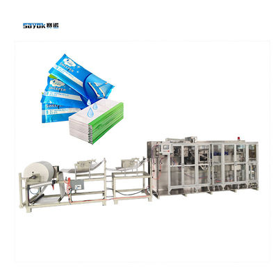 4 Set Servo Motor Control Wet Floor Wipes Packing Machine Desain kemasan yang dapat disesuaikan