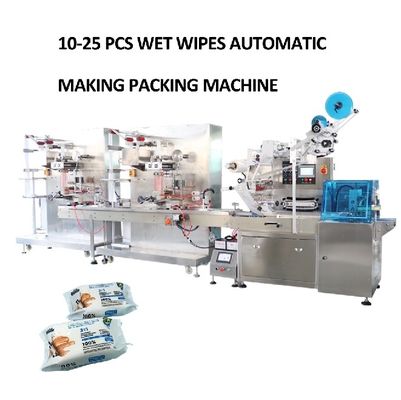 High Performance Wet Wiping Making Packaging 2 In 1 Machine Line Untuk 10-25 PC Pack